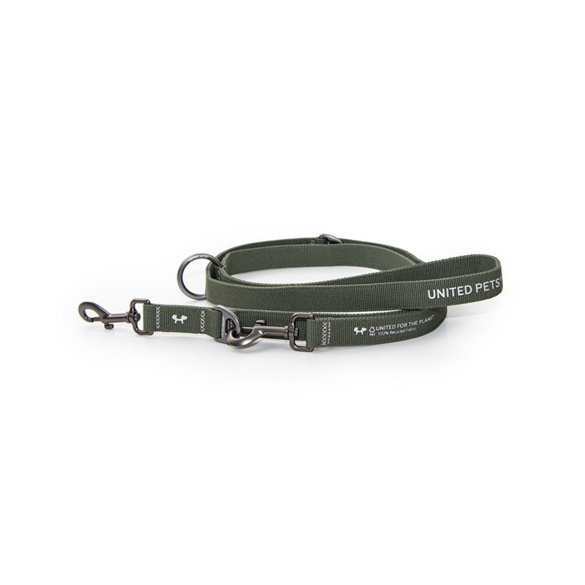 United Pets Guinzaglio Eco Multifunzione per Cani Linea CityLife Verde Militare