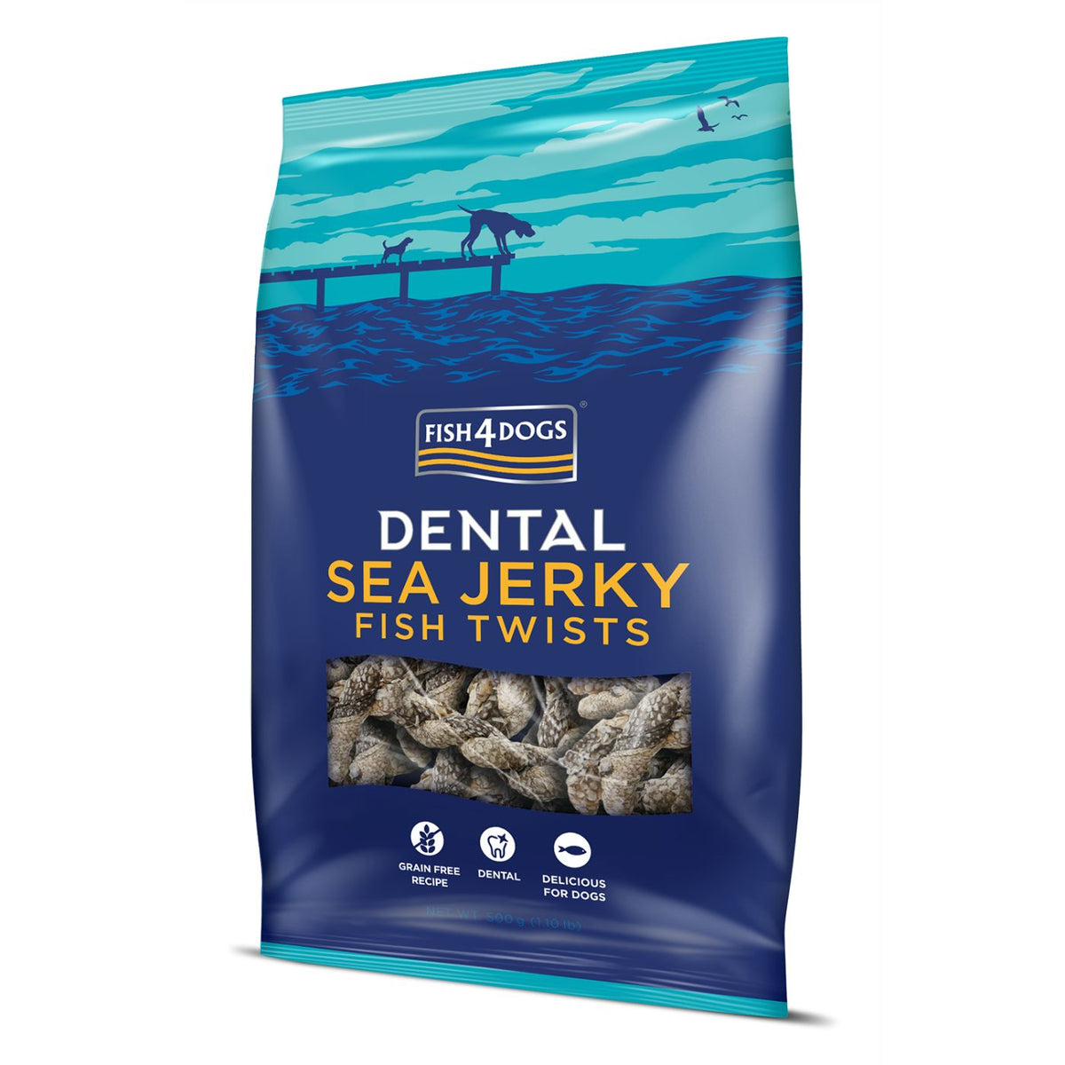Fish4Dogs Dental Sea Jerky Fish Twist Premi Snack per Cani 500 g