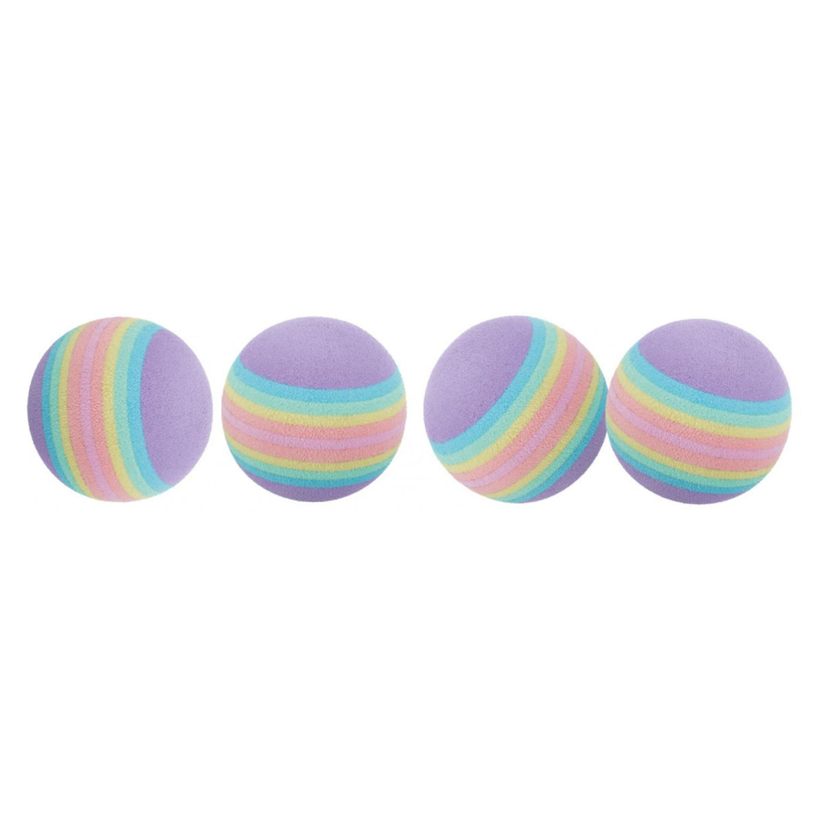 Trixie Gioco Set Palline Arcobaleno in Spugna 4 Pezzi Ø4 cm