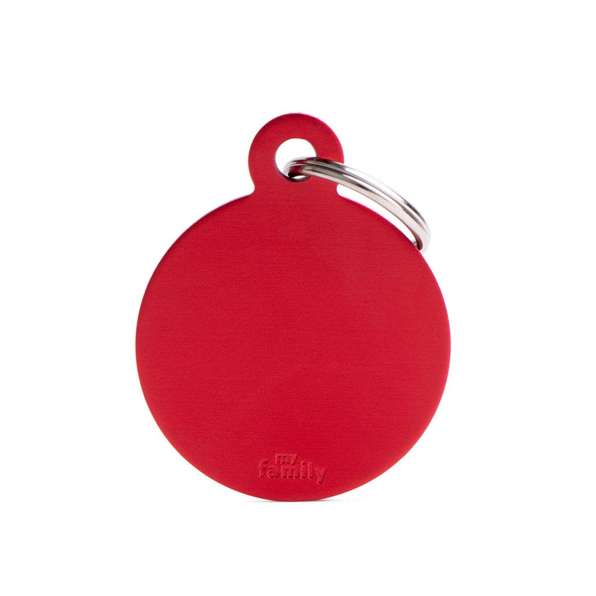 MyFamily Medaglietta per Cani e Gatti Personalizzabile Cerchio Basic Alluminio Rosso