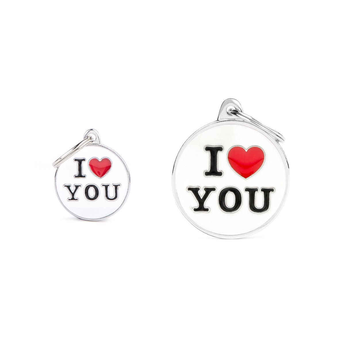 MyFamily Medaglietta per Cani e Gatti Personalizzabile Cerchio I Love You