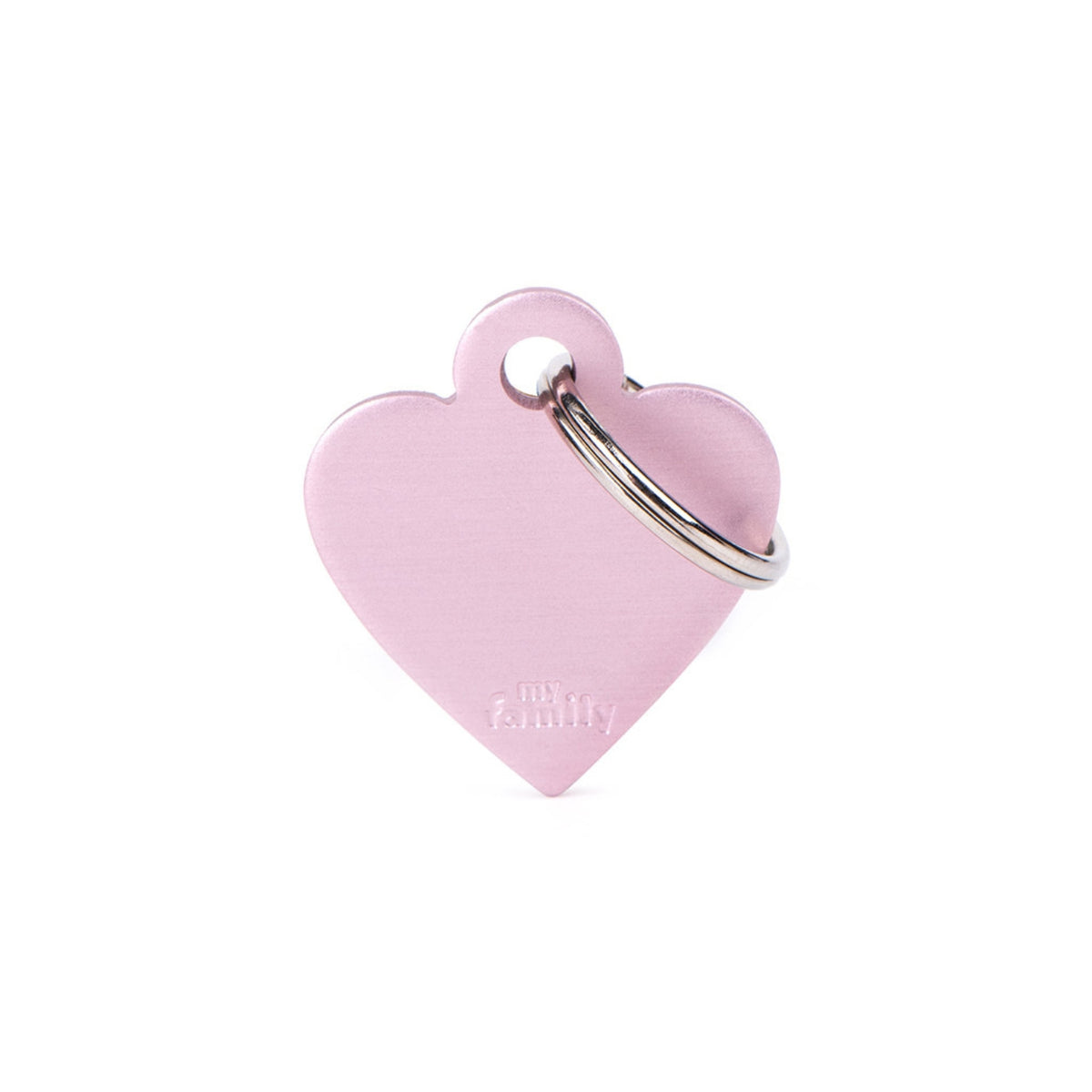 MyFamily Medaglietta per Cani e Gatti Personalizzabile Cuore Basic Alluminio Rosa