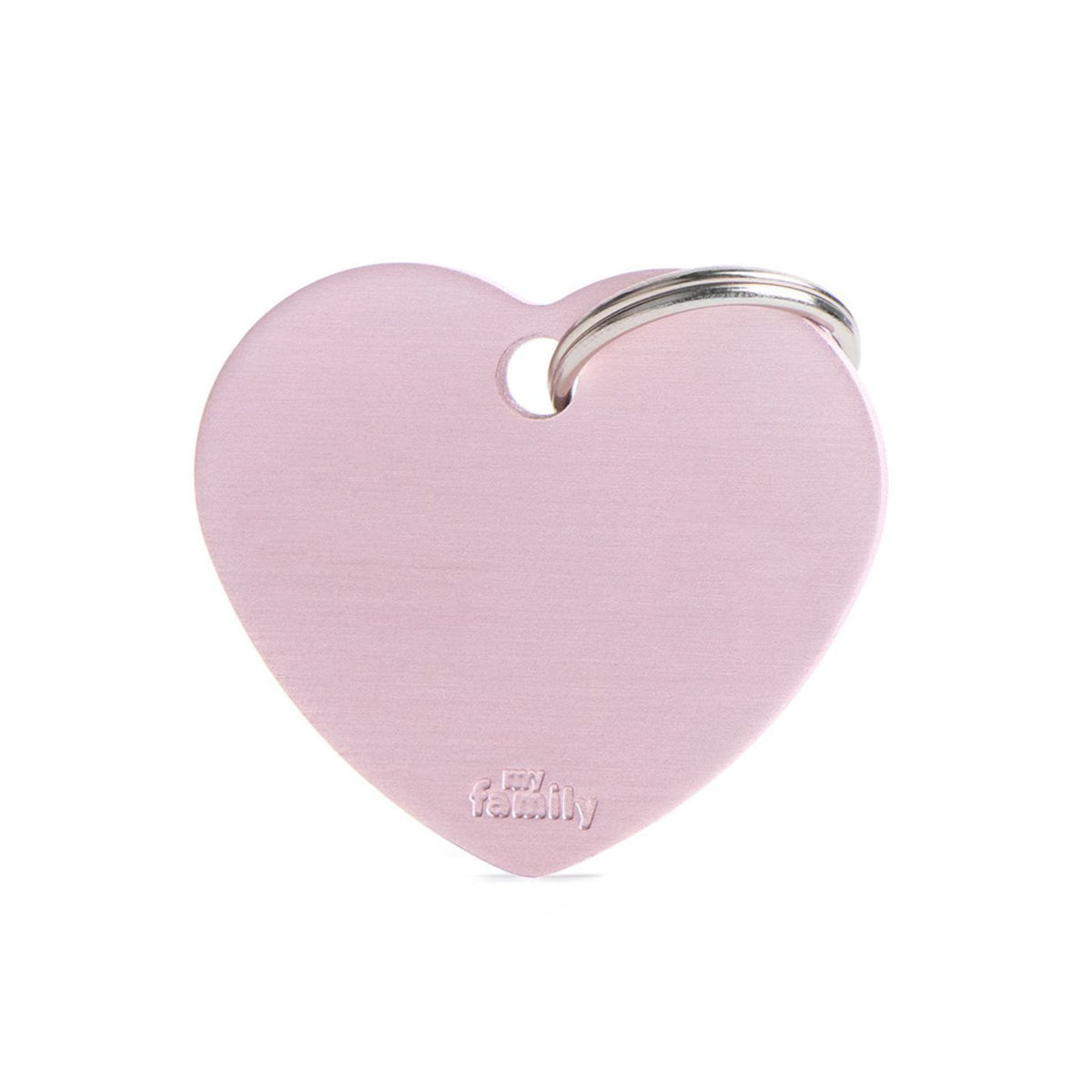 MyFamily Medaglietta per Cani e Gatti Personalizzabile Cuore Basic Alluminio Rosa