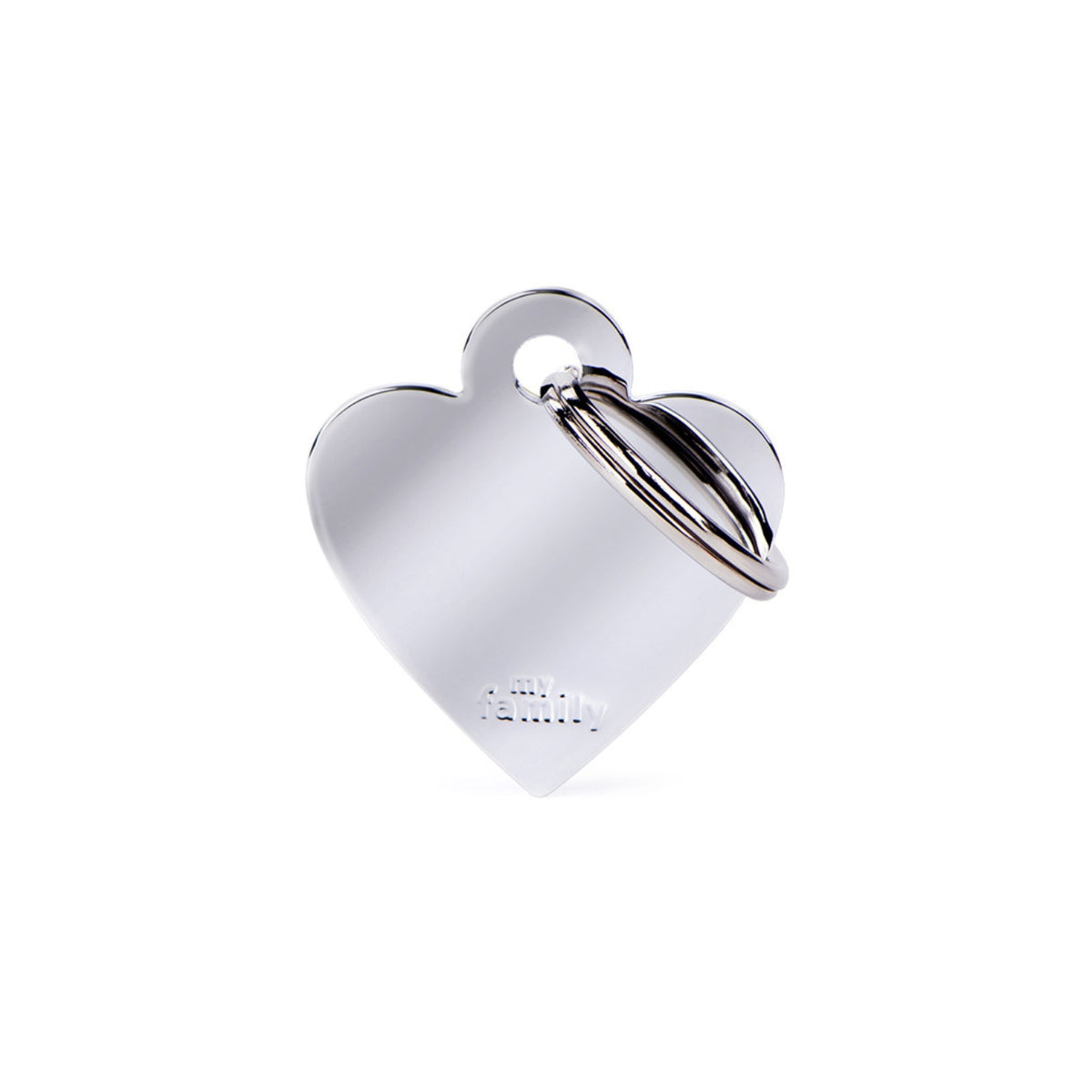 MyFamily Medaglietta per Cani e Gatti Personalizzabile Cuore Basic Ottone Cromato