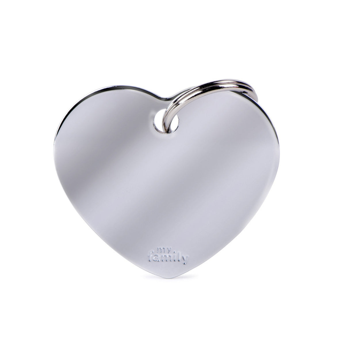 MyFamily Medaglietta per Cani e Gatti Personalizzabile Cuore Basic Ottone Cromato