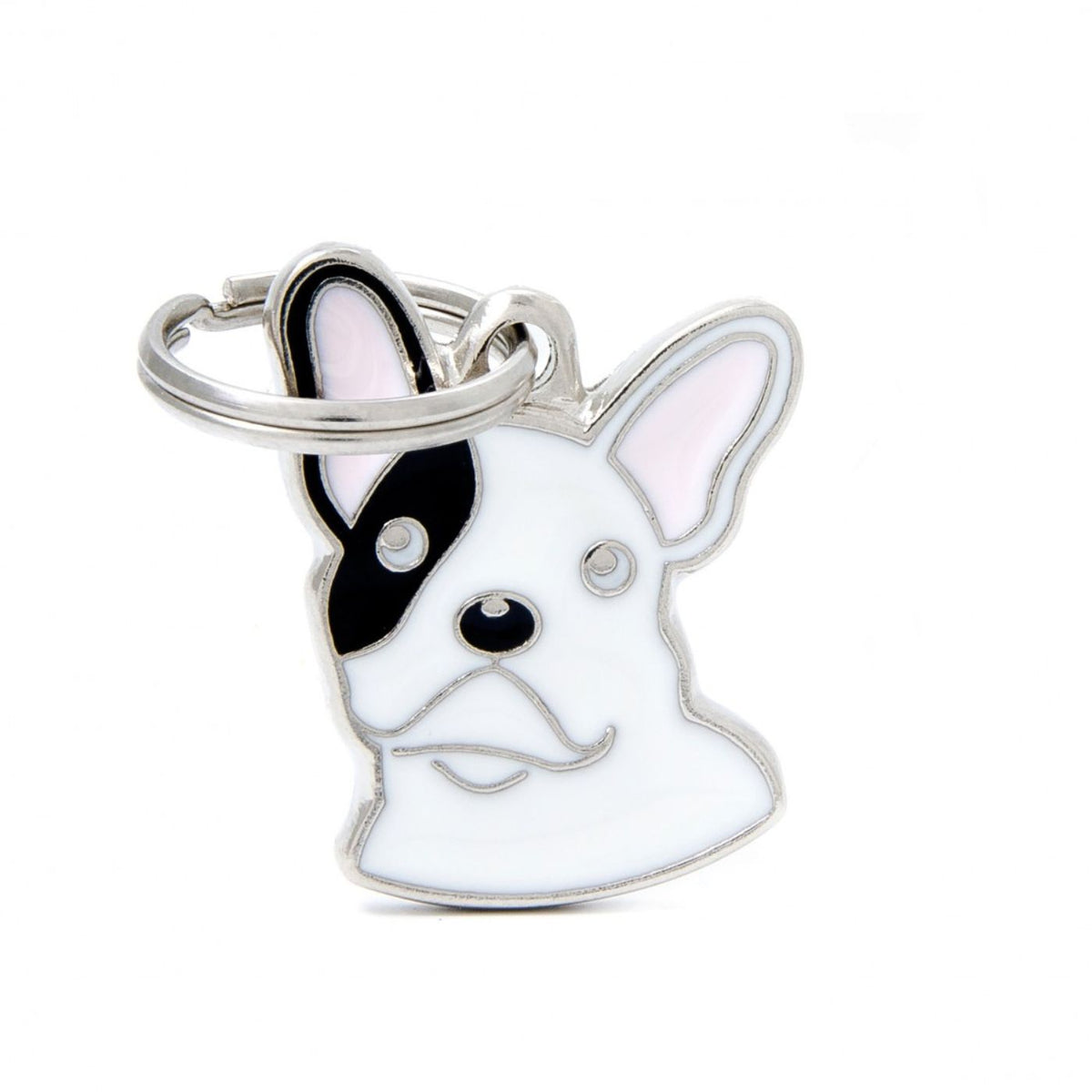 MyFamily Medaglietta per Cani Personalizzabile Bulldog Francese Bianco Friends