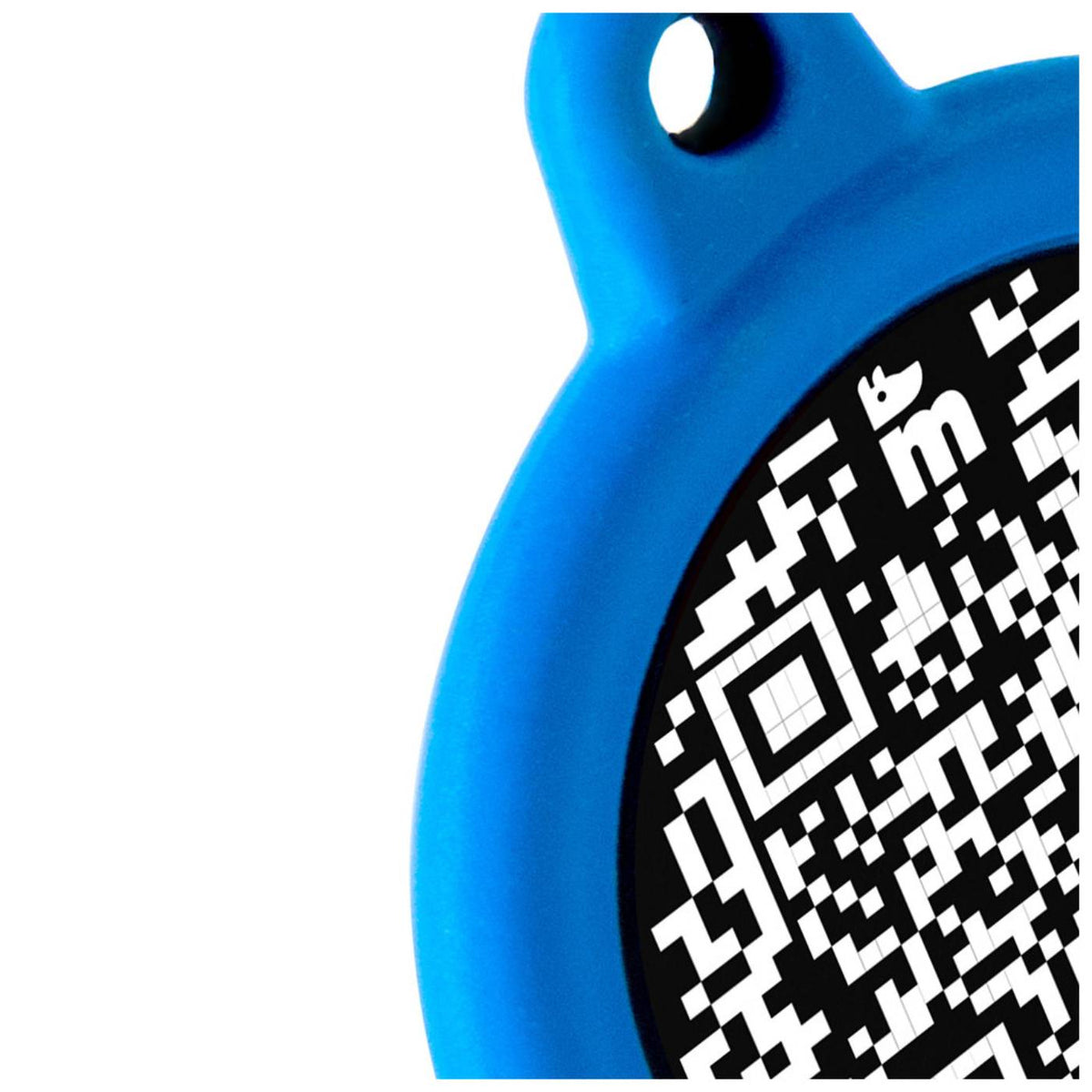 MyFamily Medaglietta per Cani QR Code Hushtag Cerchio Alluminio Nero