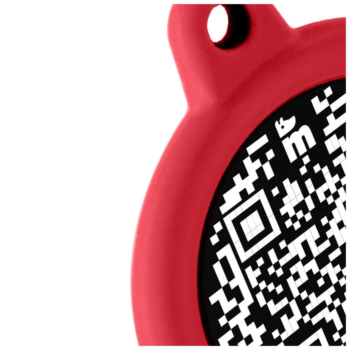MyFamily Medaglietta per Cani QR Code Hushtag Cerchio Alluminio Nero