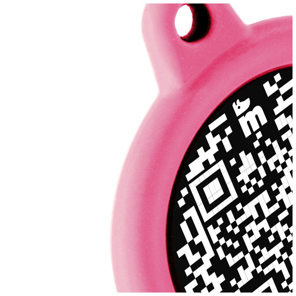 MyFamily Medaglietta per Cani QR Code Hushtag Cerchio Alluminio Nero
