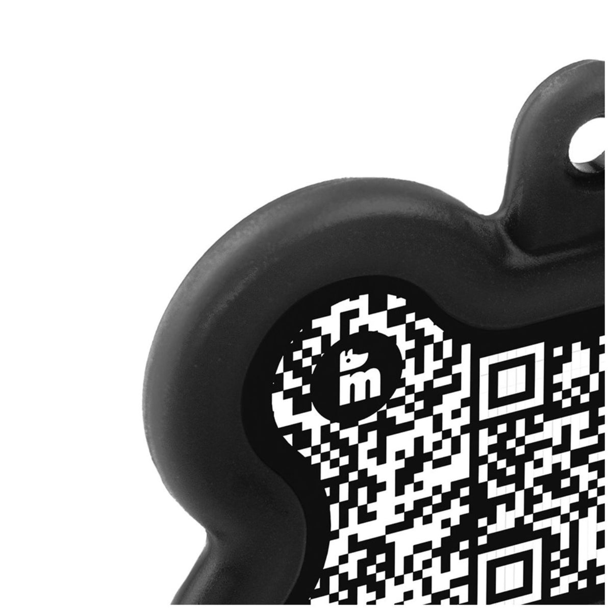 MyFamily Medaglietta per Cani QR Code Hushtag Osso Alluminio Nero