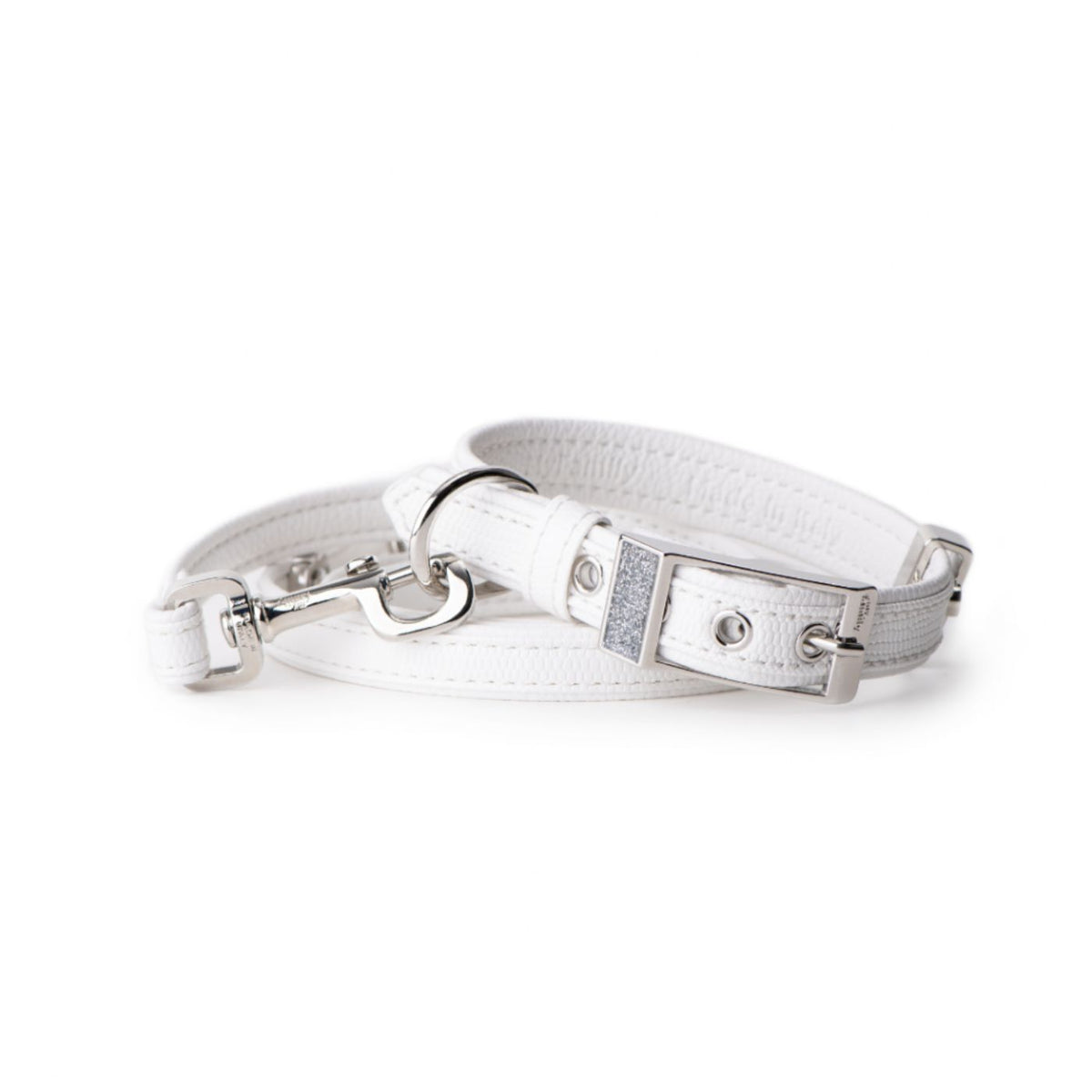 MyFamily Collare per Cani in Similpelle Bianco Saint Tropez