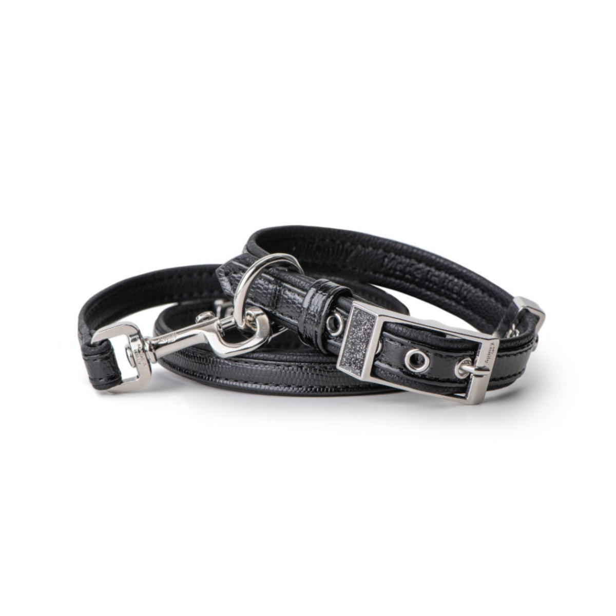 MyFamily Collare per Cani in Similpelle Nero Saint Tropez