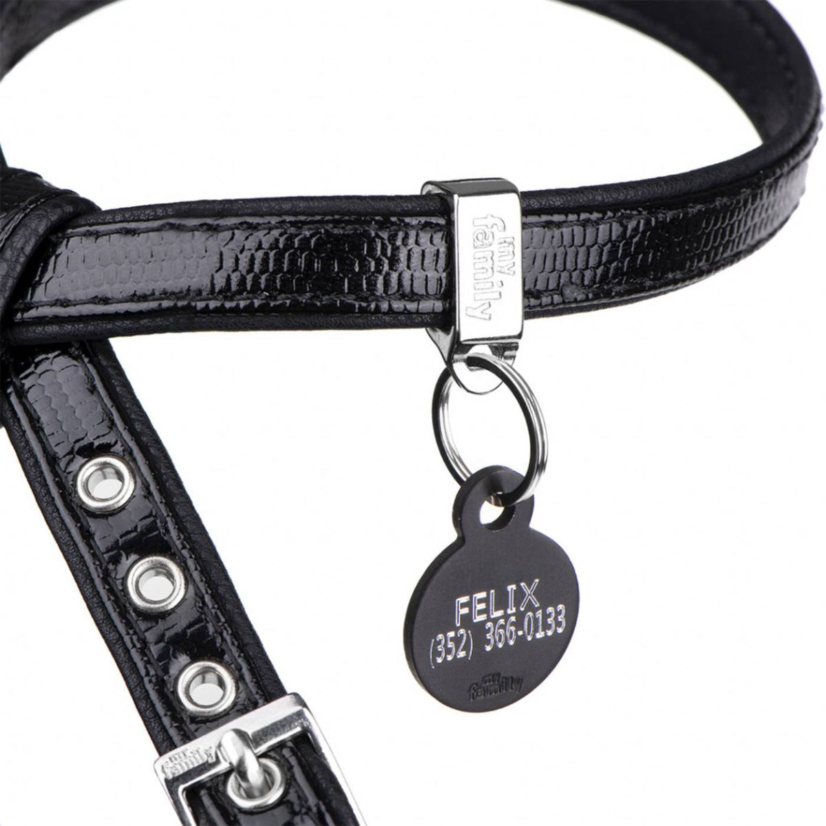 MyFamily Pettorina in Similpelle per Cani Nera Saint Tropez