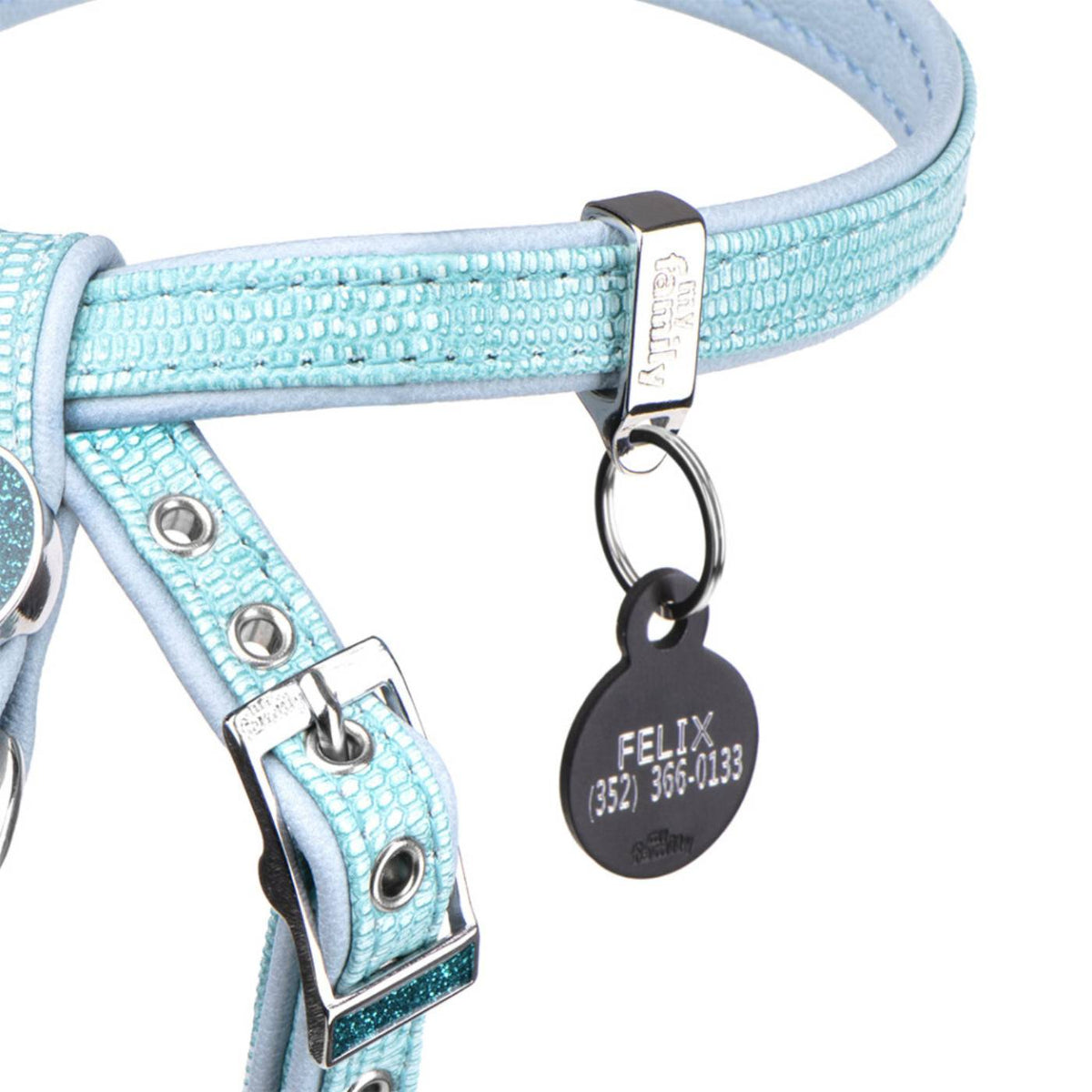 MyFamily Pettorina in Similpelle per Cani Turchese Saint Tropez