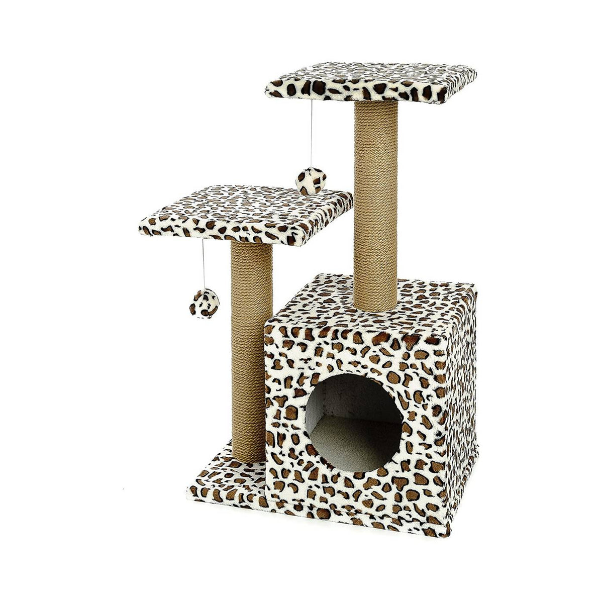 Ferribiella Tiragraffi ad Albero per Gatti Leopardo Doppio 35 x 45 x h. 75 cm