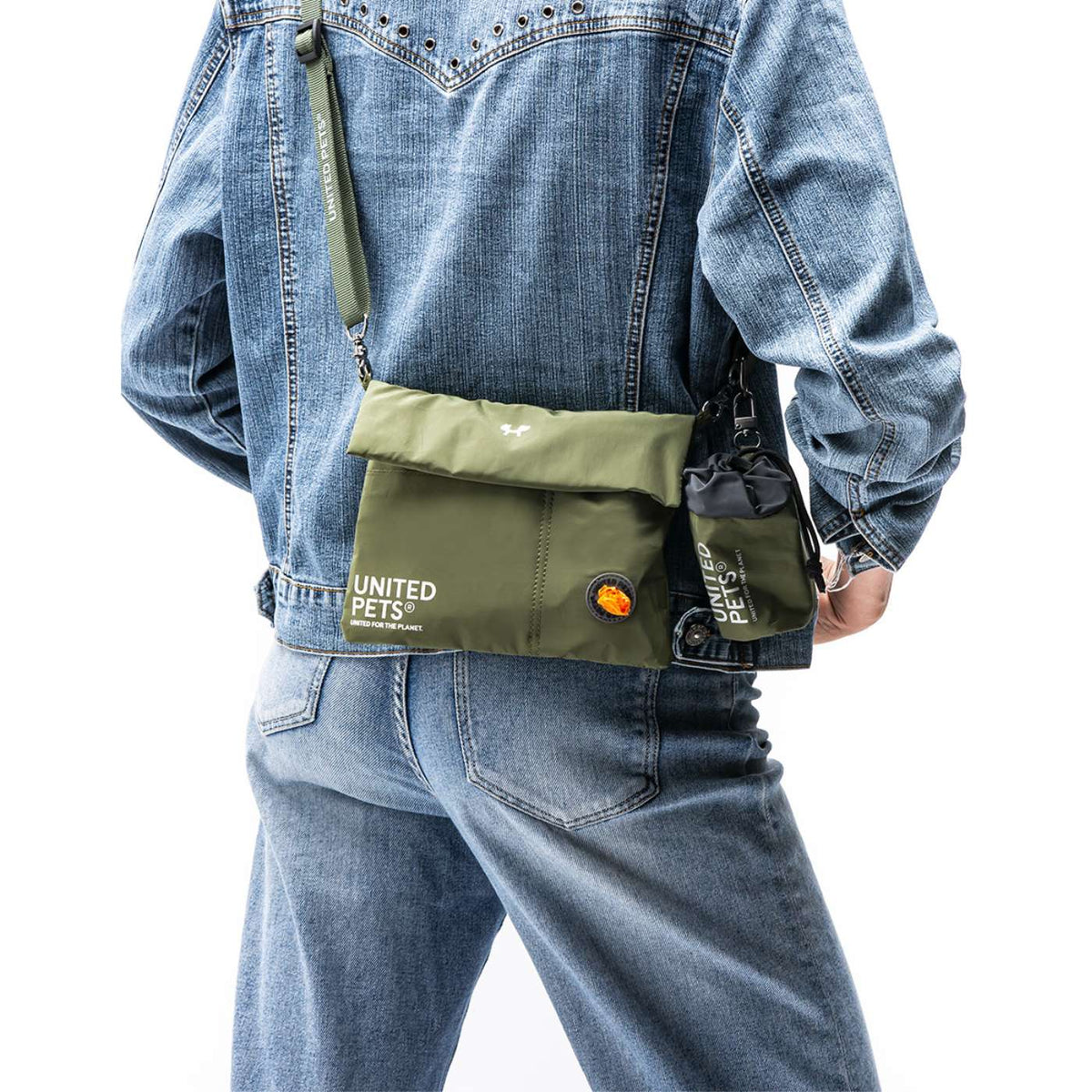 United Pets Pochette Borsa City Bag con Tracolla Linea CityLife Verde Militare