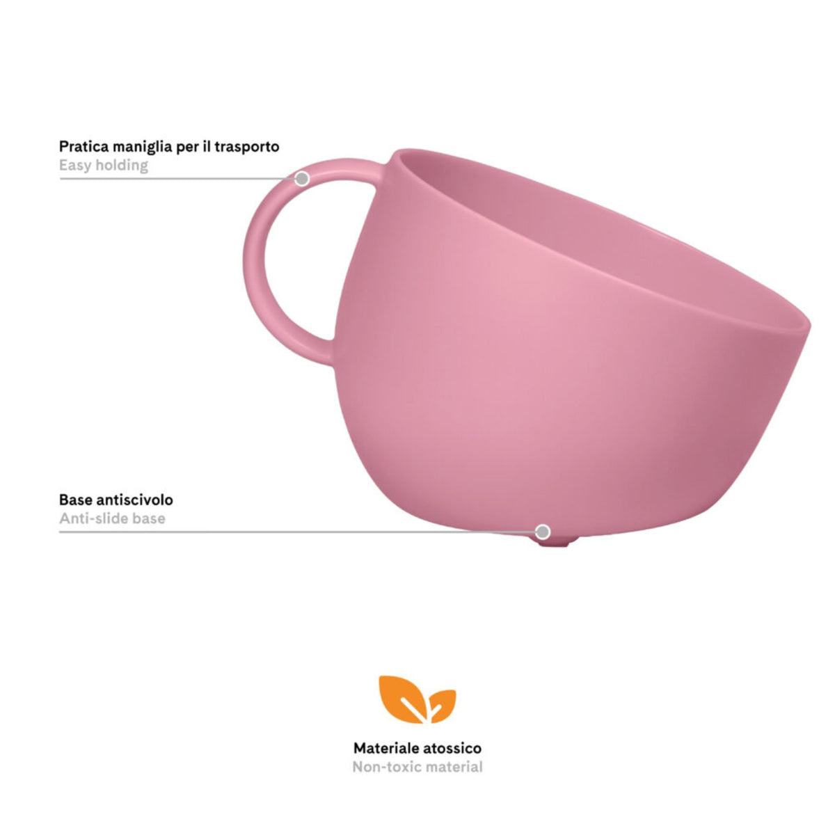 United Pets Ciotola per Cani CUP Rosa Antico 2500 ml 23 × 10 × 19 cm
