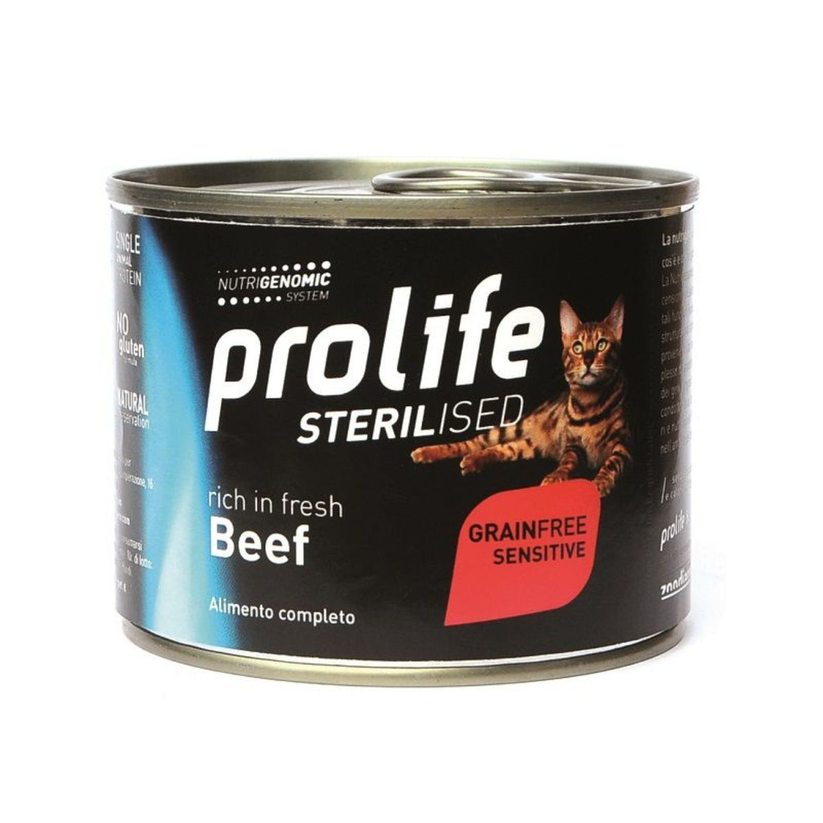 Prolife Cat Sterilized Grain Free Sensitive Adult Manzo e Patate Umido per Gatti Lattina da 200 g