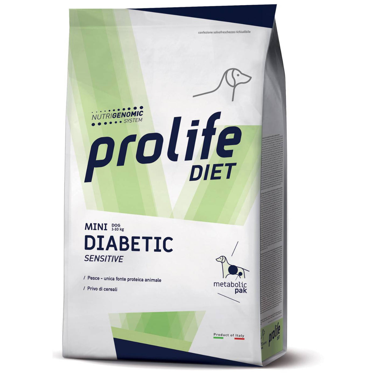 SCADENZA 11/2026 - Prolife Diet Dog Diabetic Sensitive Mini per Cani di Piccola Taglia 1,5 Kg
