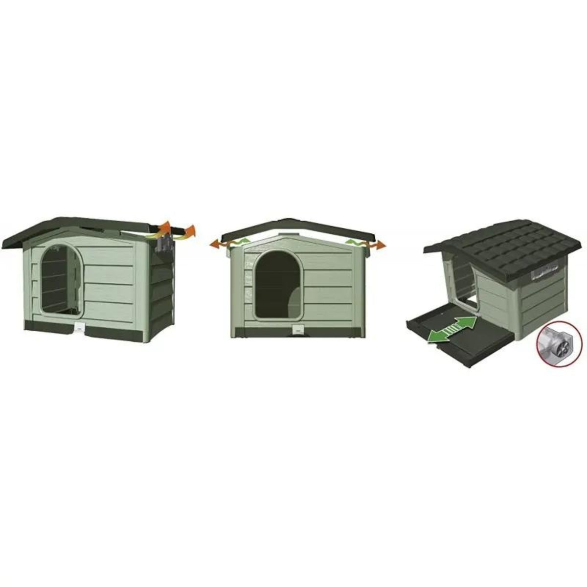 Bama Pet Cuccia per Cani da Esterno Bungalow Verde Bama Pet