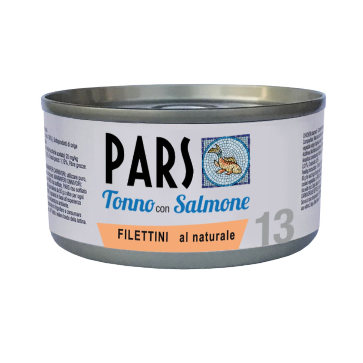 Pars 13 Filettini al Naturale di Tonno con Salmone 85 g per Gatti
