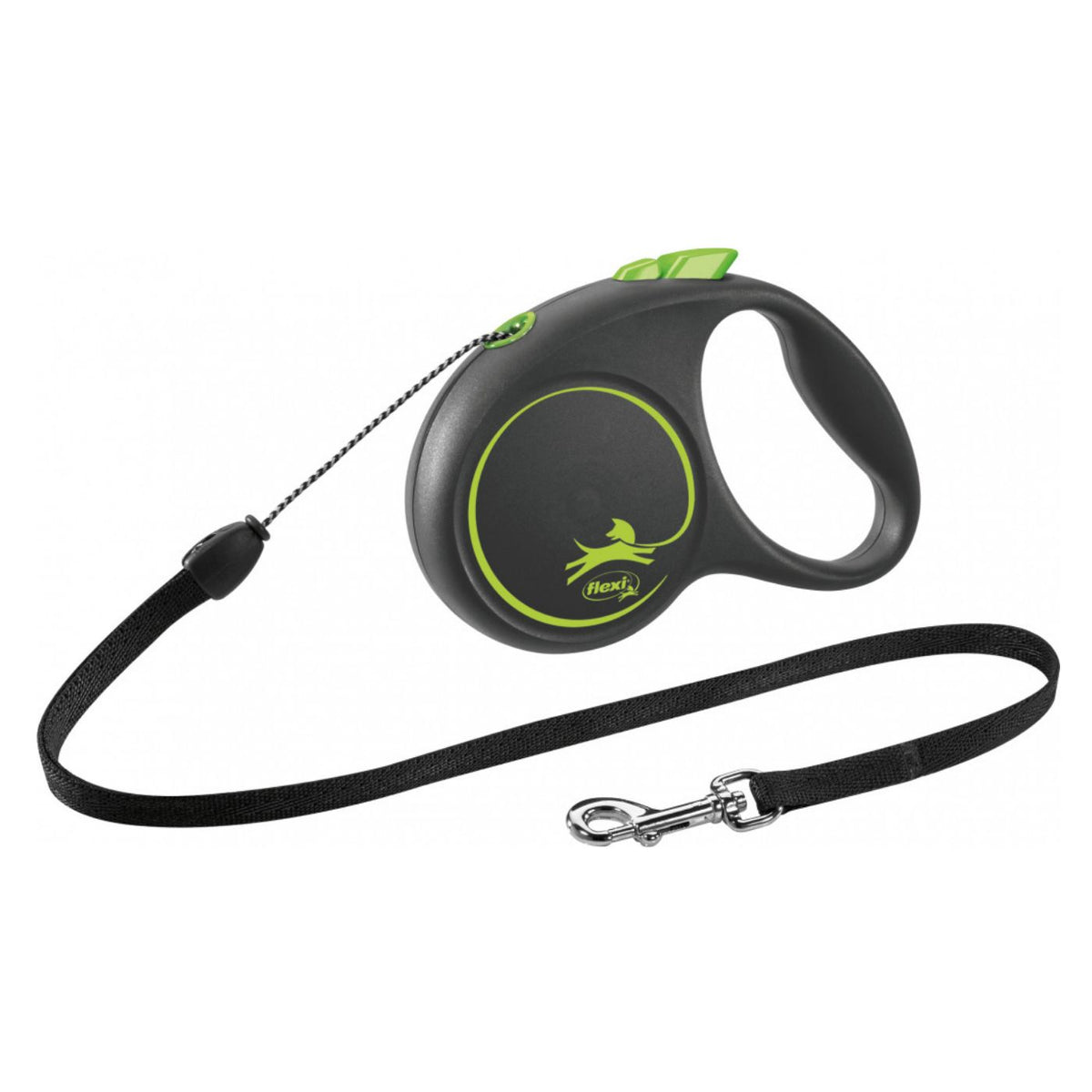 Flexi Guinzaglio per Cani in Corda S 5 mt fino a 12 Kg Black Design