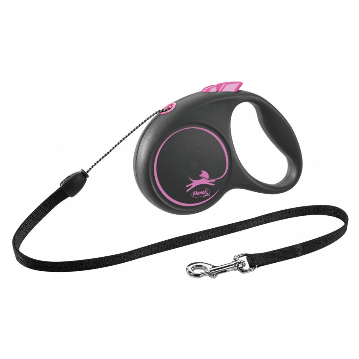 Flexi Guinzaglio per Cani in Corda S 5 mt fino a 12 Kg Black Design