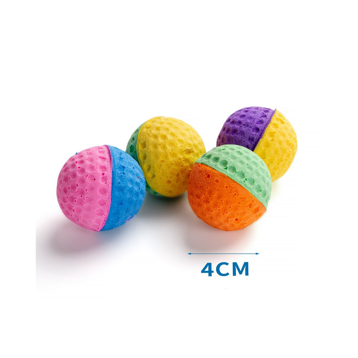 Pallina Giocattolo per Gatti in Spugna D.4cm Colori Misti