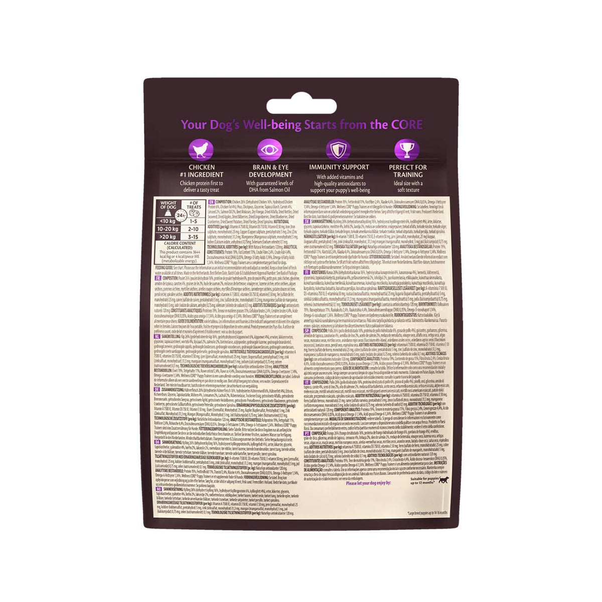 Wellness Core Training Treats Puppy Premi Addestramento per Cuccioli con Pollo con Carote 170 gr