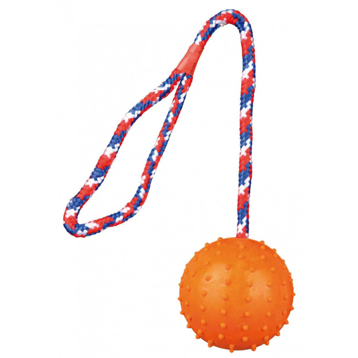 Trixie Gioco Palla in Gomma con Corda d.6 cm / 30 cm per Cani Colori Assortiti