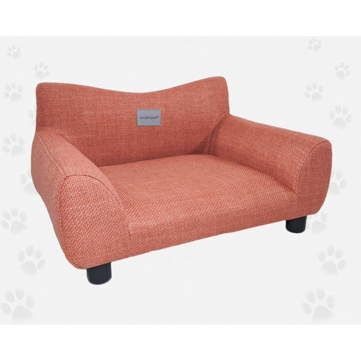 Nasonero Divanetto in Lino per Gatti e Cani di Piccola Taglia Arancione 63 x 45 h. 36 cm
