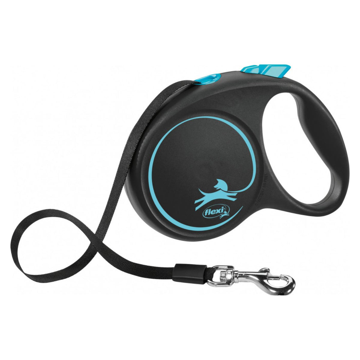 Flexi Guinzaglio per Cani in Fettuccia M 5 mt fino a 25 Kg Black Design