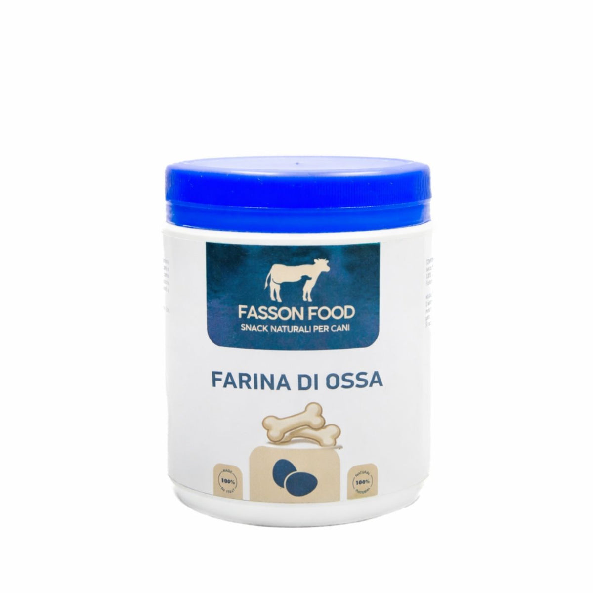 Fasson Food 100% Farina di Ossa Bovine per Cani 300 g - Integratore Naturale di Sali Minerali Barf