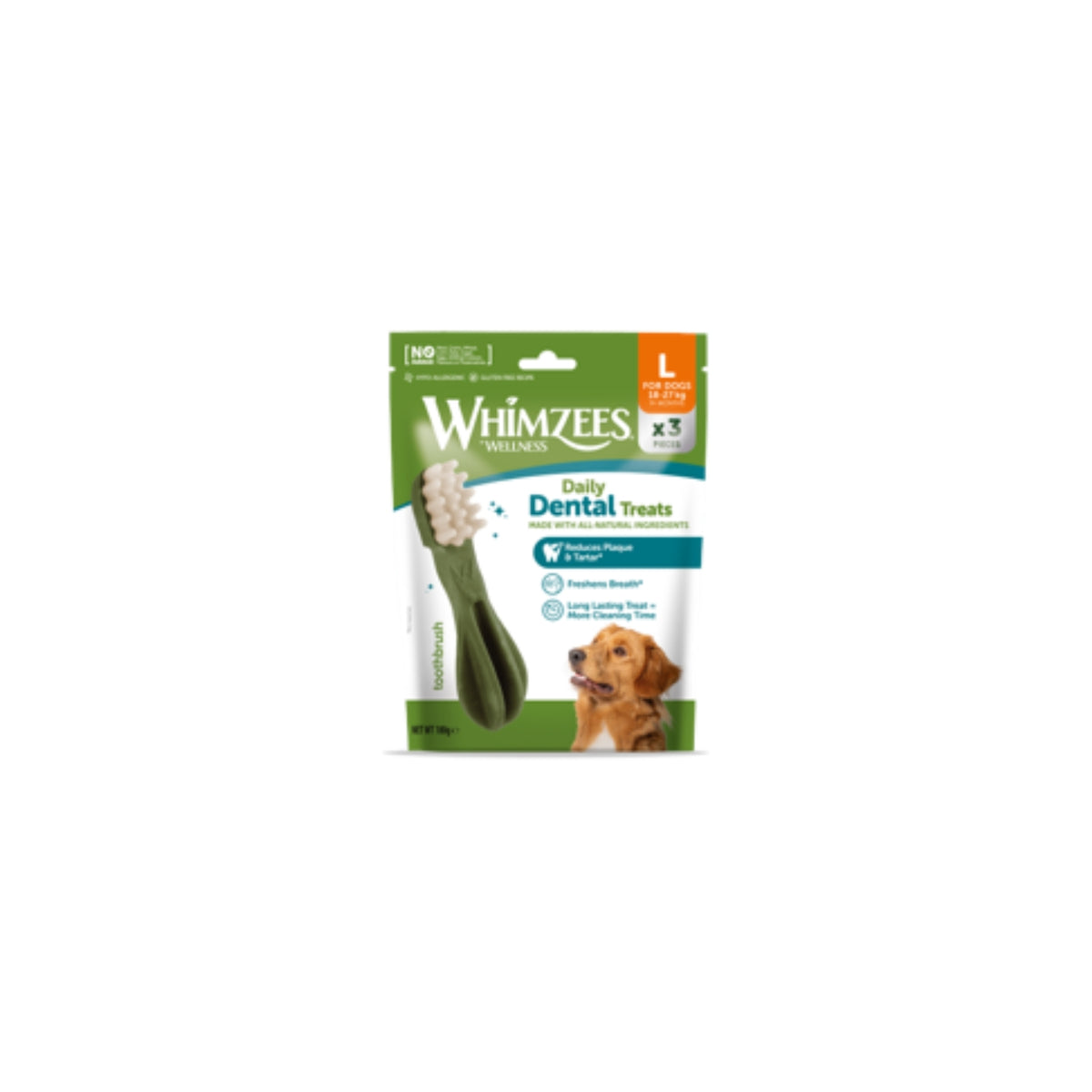 Whimzees Snack Spazzolino per Cani Snack Dentale Naturale Toothbrush Busta Discovery