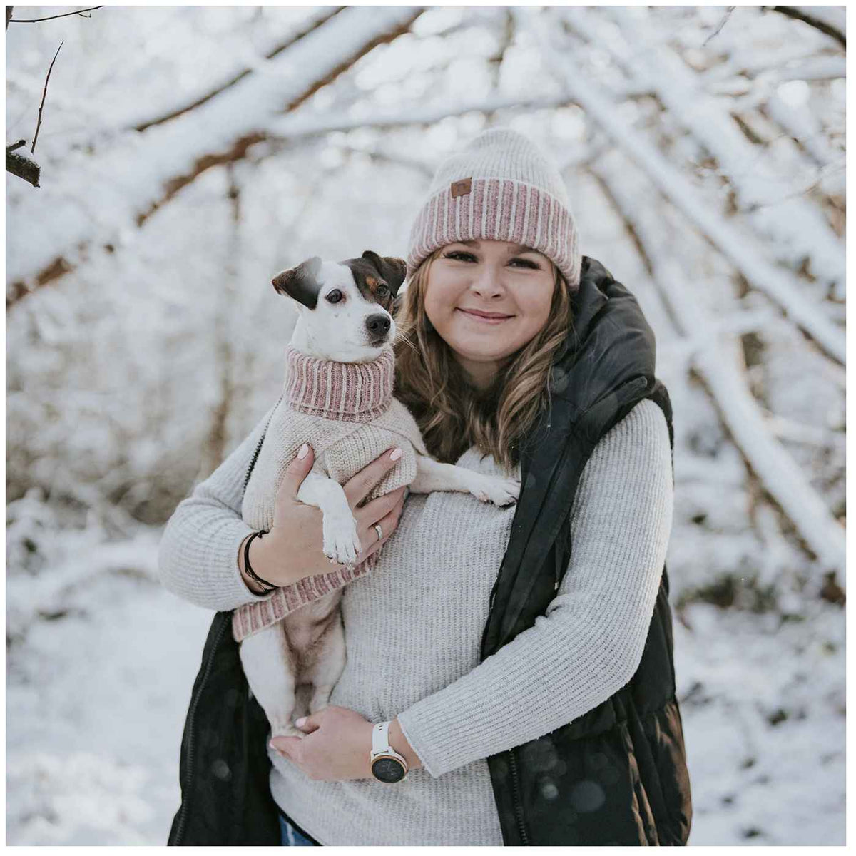 Hunter Maglioncino Pullover per Cani Odense con Cappello Crema Rosa