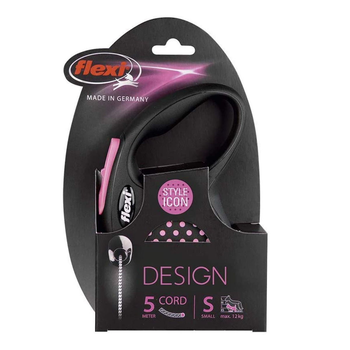 Flexi Guinzaglio Design Corda Rosa
