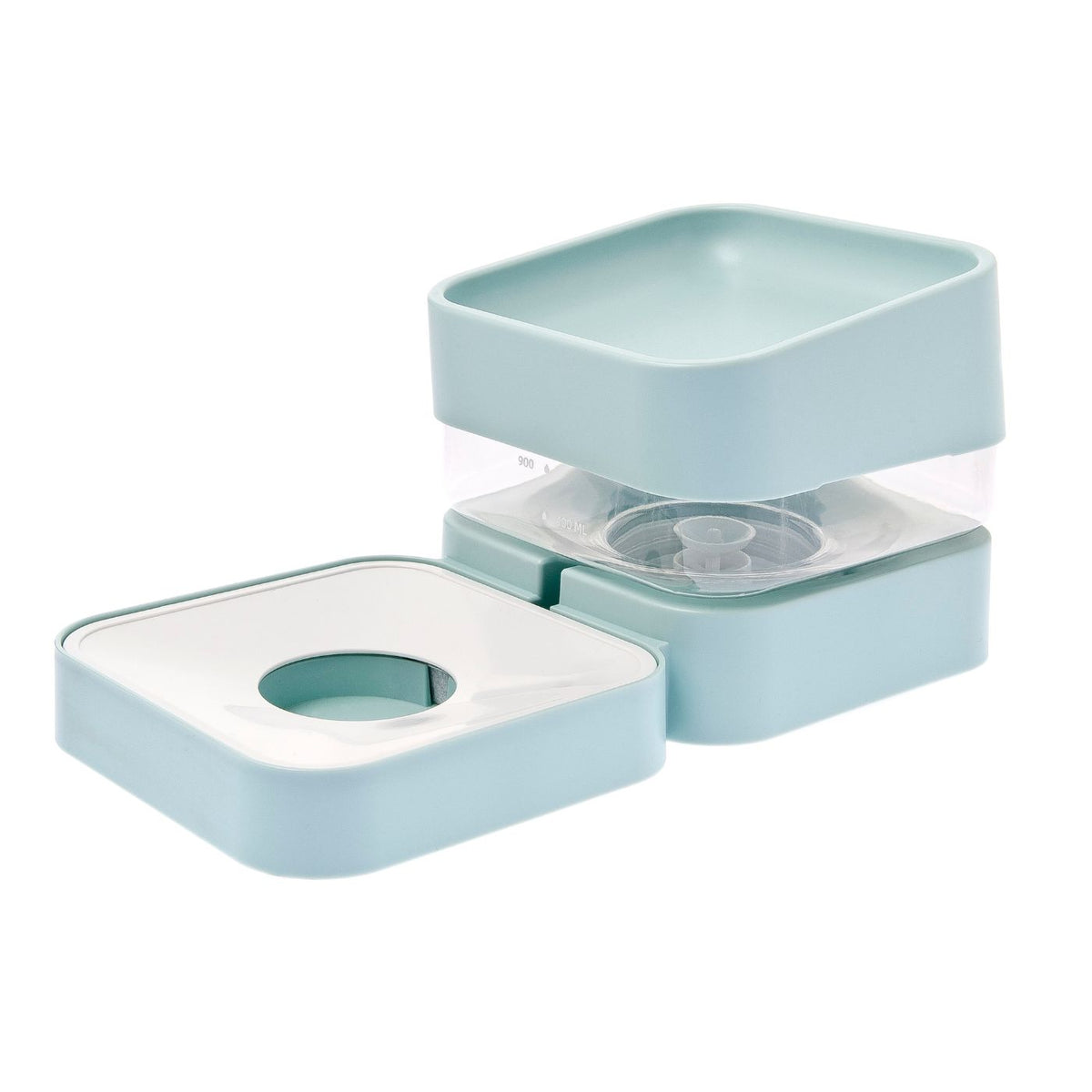 Ferribiella Ciotola Dispenser Multifunzione per Acqua e Cibo Cubo per Animali 32 x 16 x 11 cm