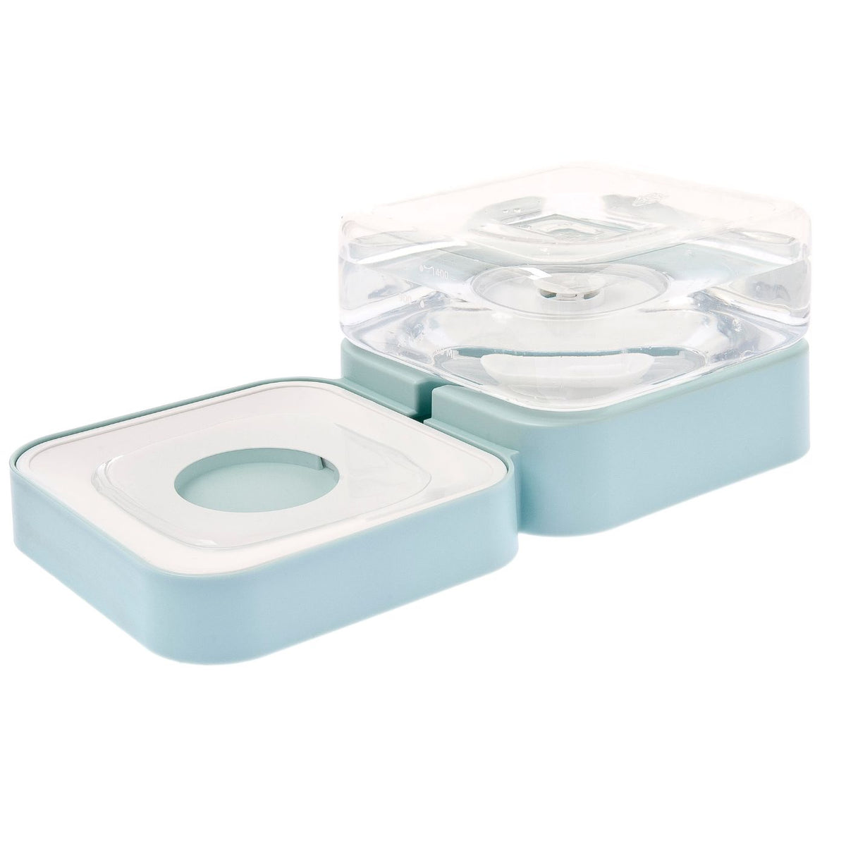 Ferribiella Ciotola Dispenser Multifunzione per Acqua e Cibo Cubo per Animali 32 x 16 x 11 cm