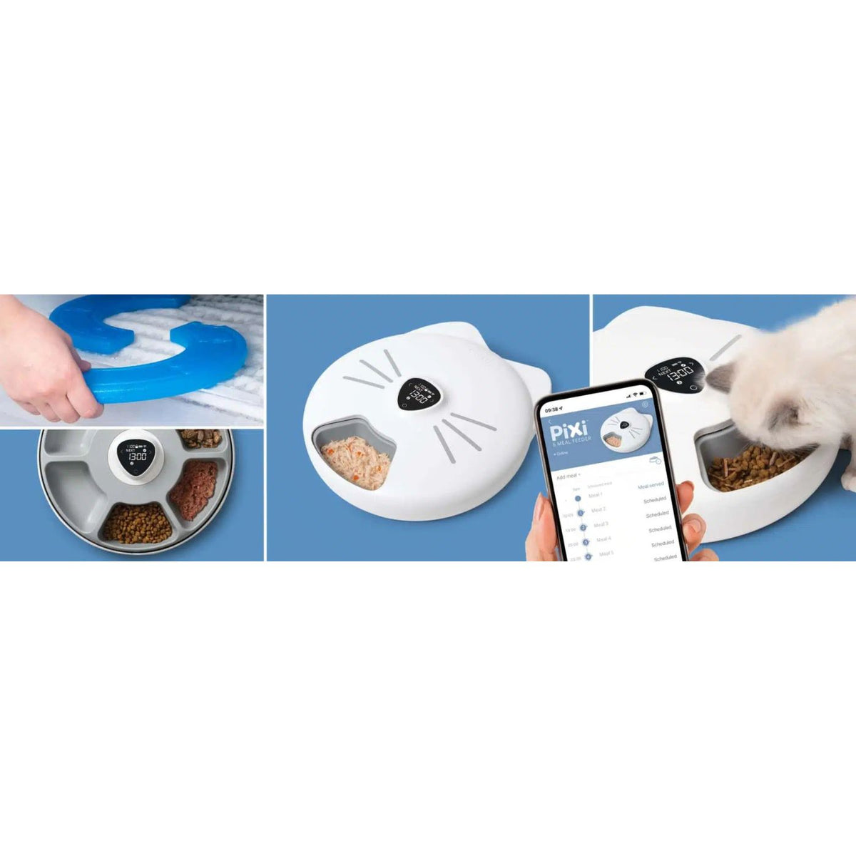 Catit Distributore Automatico Cibo per Gatti Pixi Smart Feeder 6 Pasti