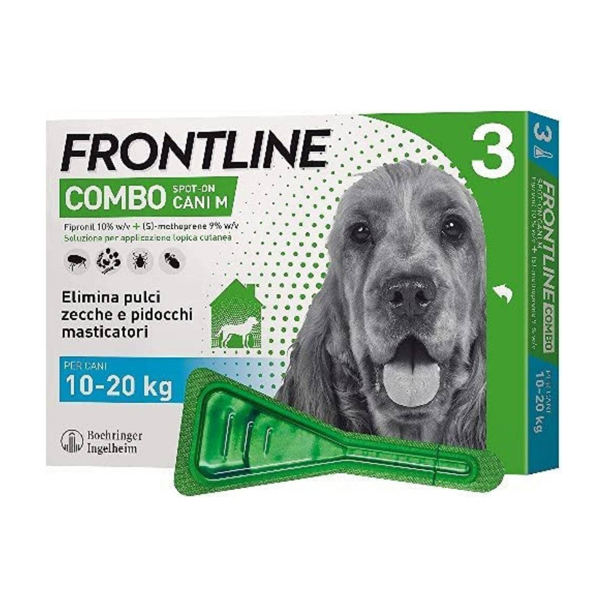 Frontline Combo Spot-On Antiparassitario per Cani 3 Pipette