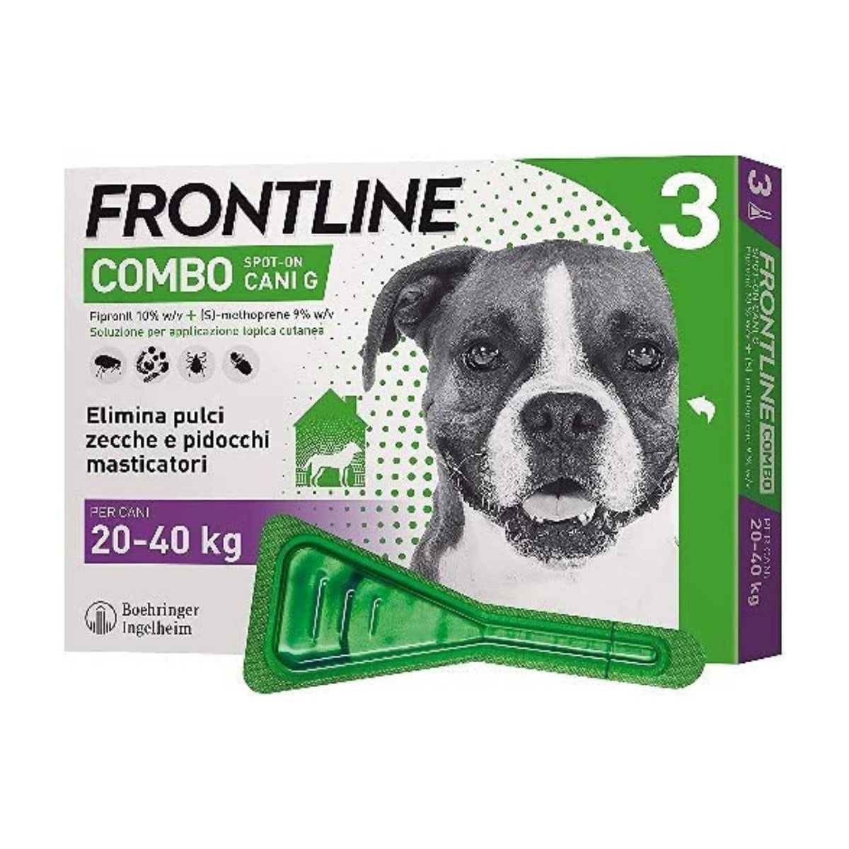 Frontline Combo Spot-On Antiparassitario per Cani 3 Pipette