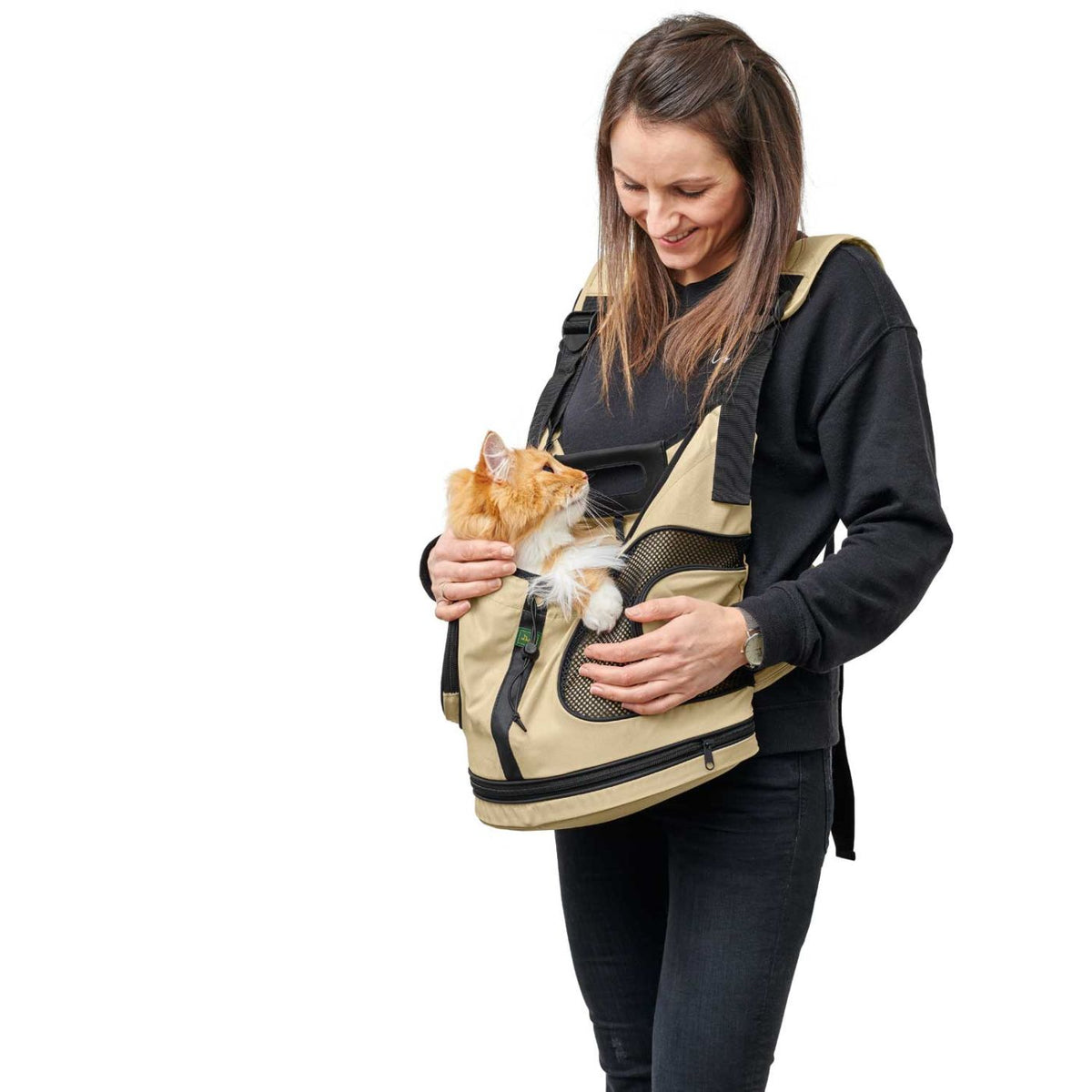 Hunter Zaino da Trasporto Kangaroo Beige per Cani e Gatti fino a 6 Kg Mis. 30x20x30 cm