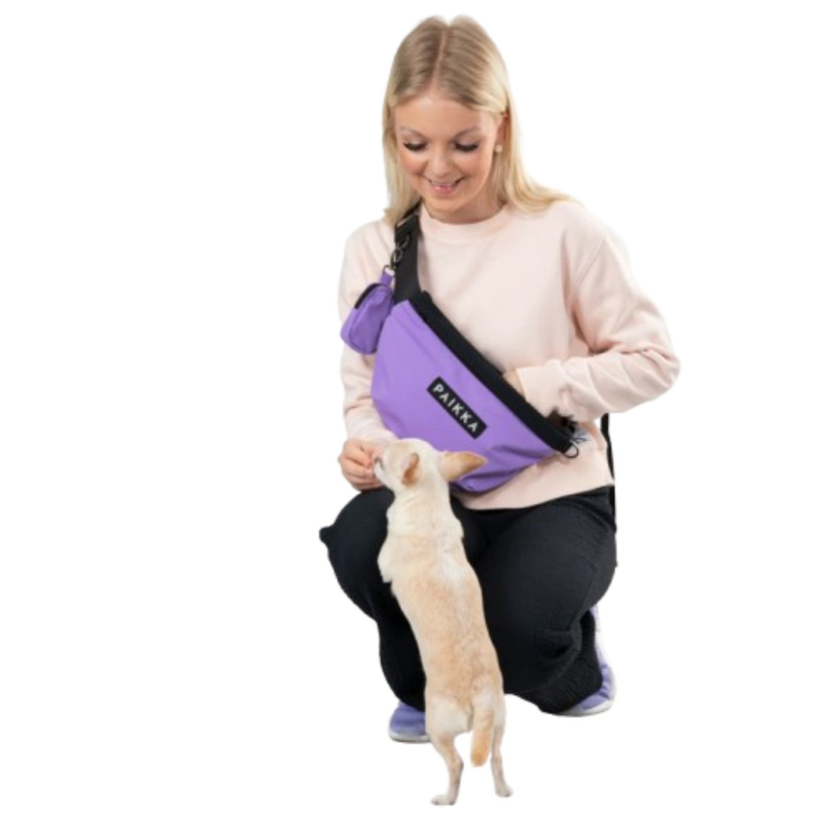 Paikka Porta Premietti Dispenser per Cani Alta Visibilità Lilla