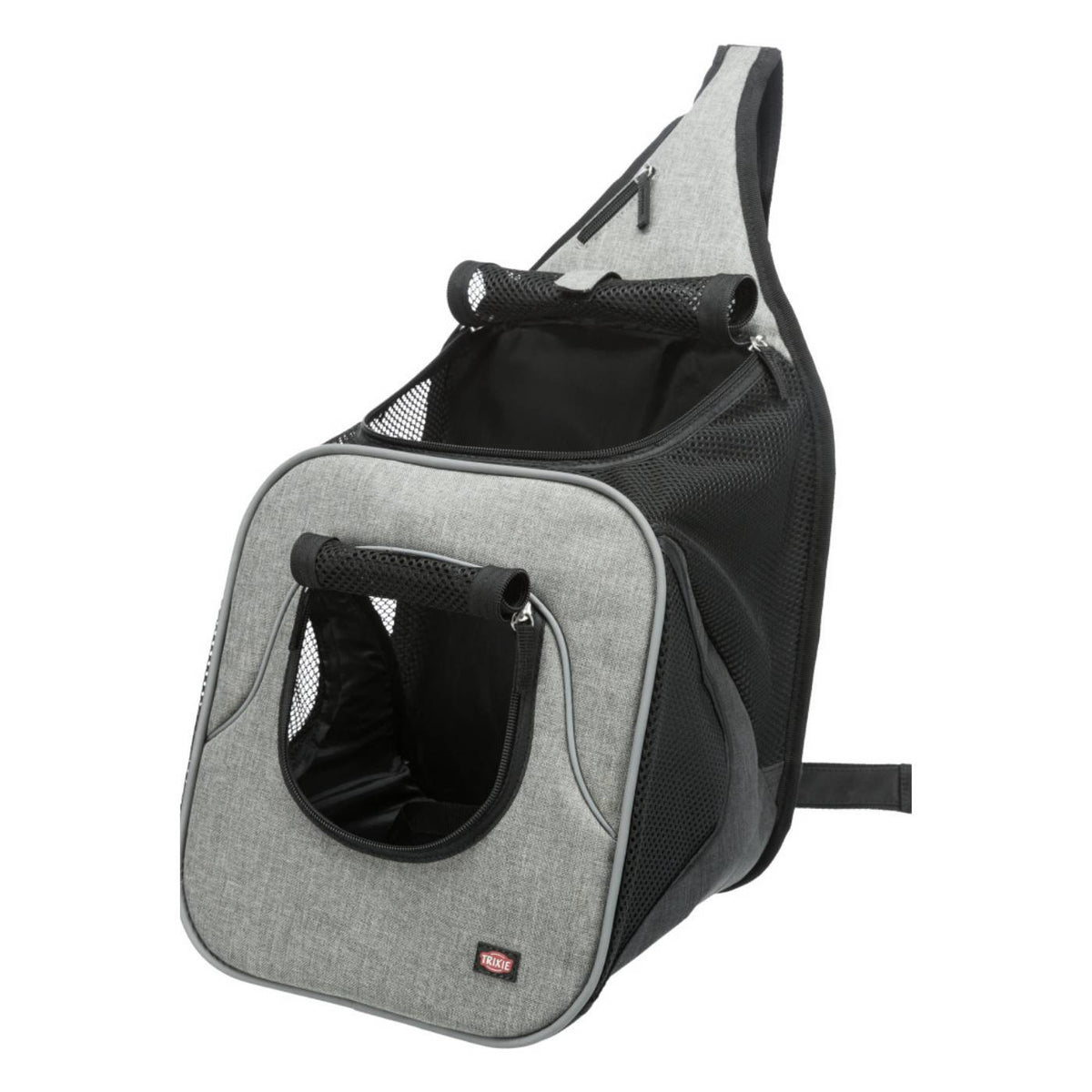 Trixie Borsa Frontale Tracolla per Cani Max 10 Kg di Peso Savina Nero/Grigio