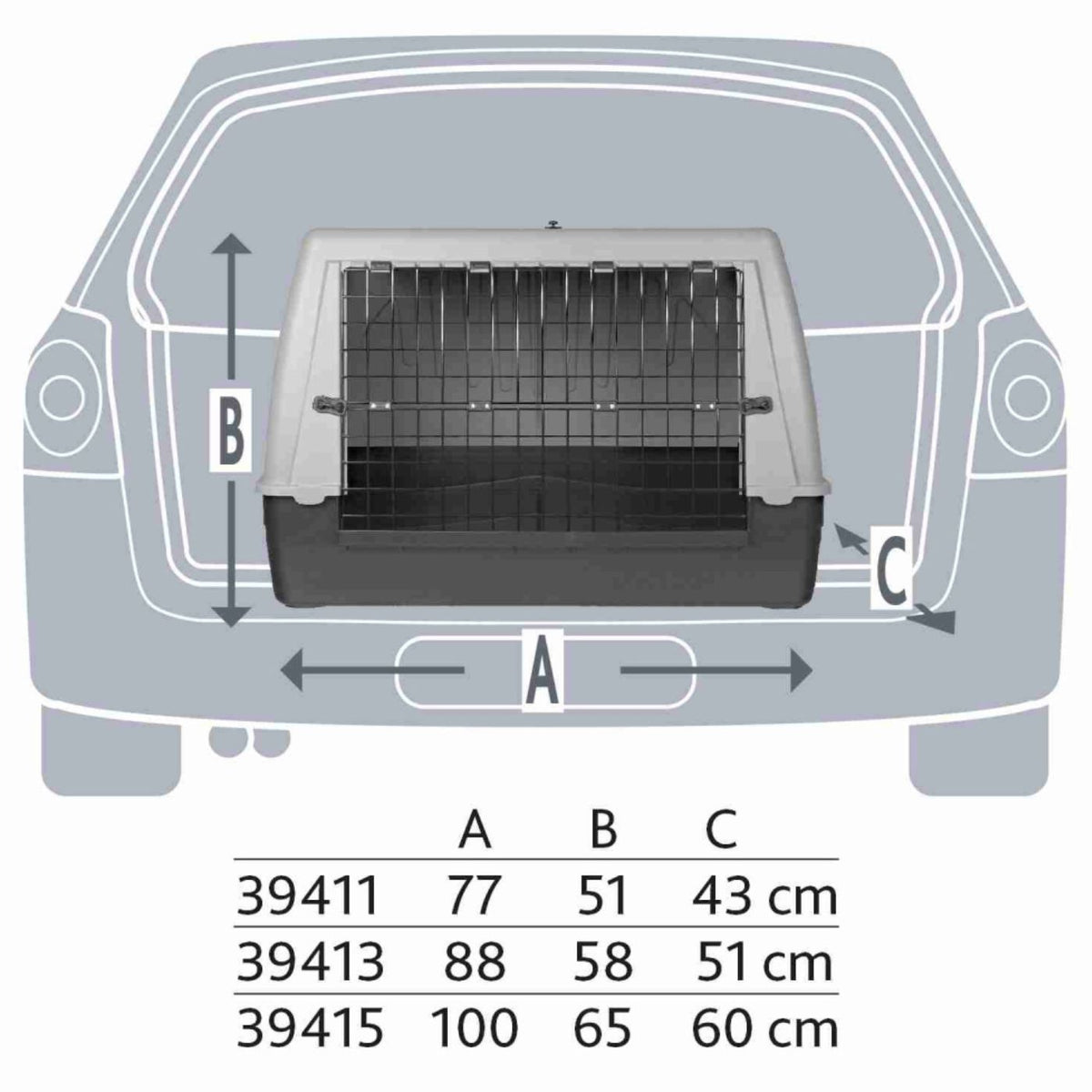 Trixie Trasportino Journey per Animali in Plastica Nero/Grigio