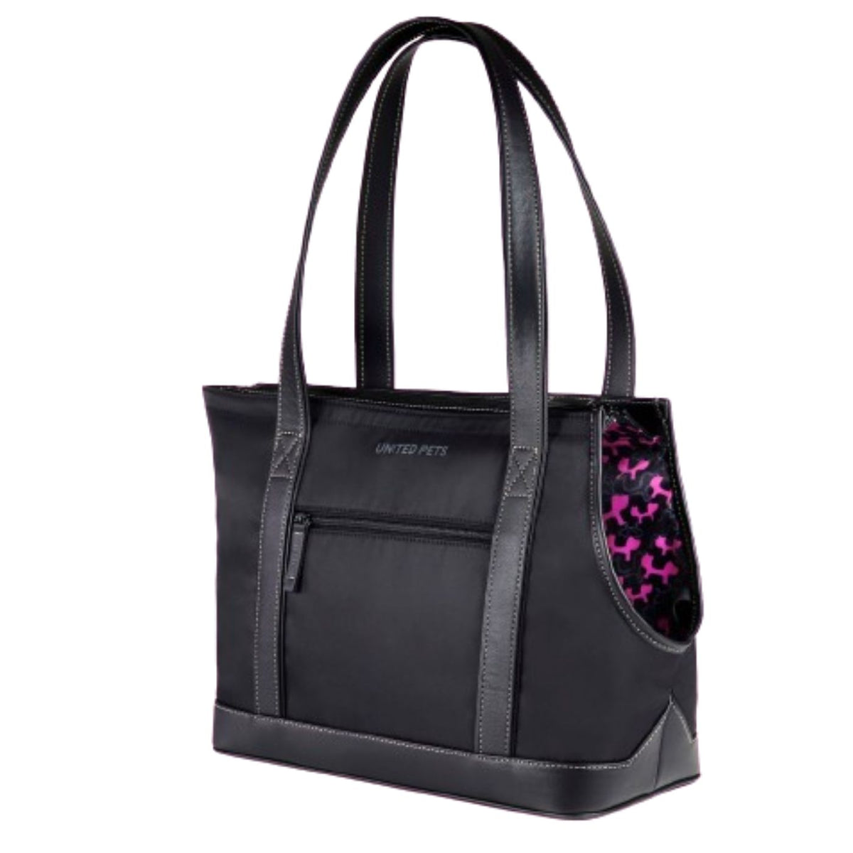 United Pets Borsa Trasportino per Cani UP Bag Nera con Fodera Fuxia