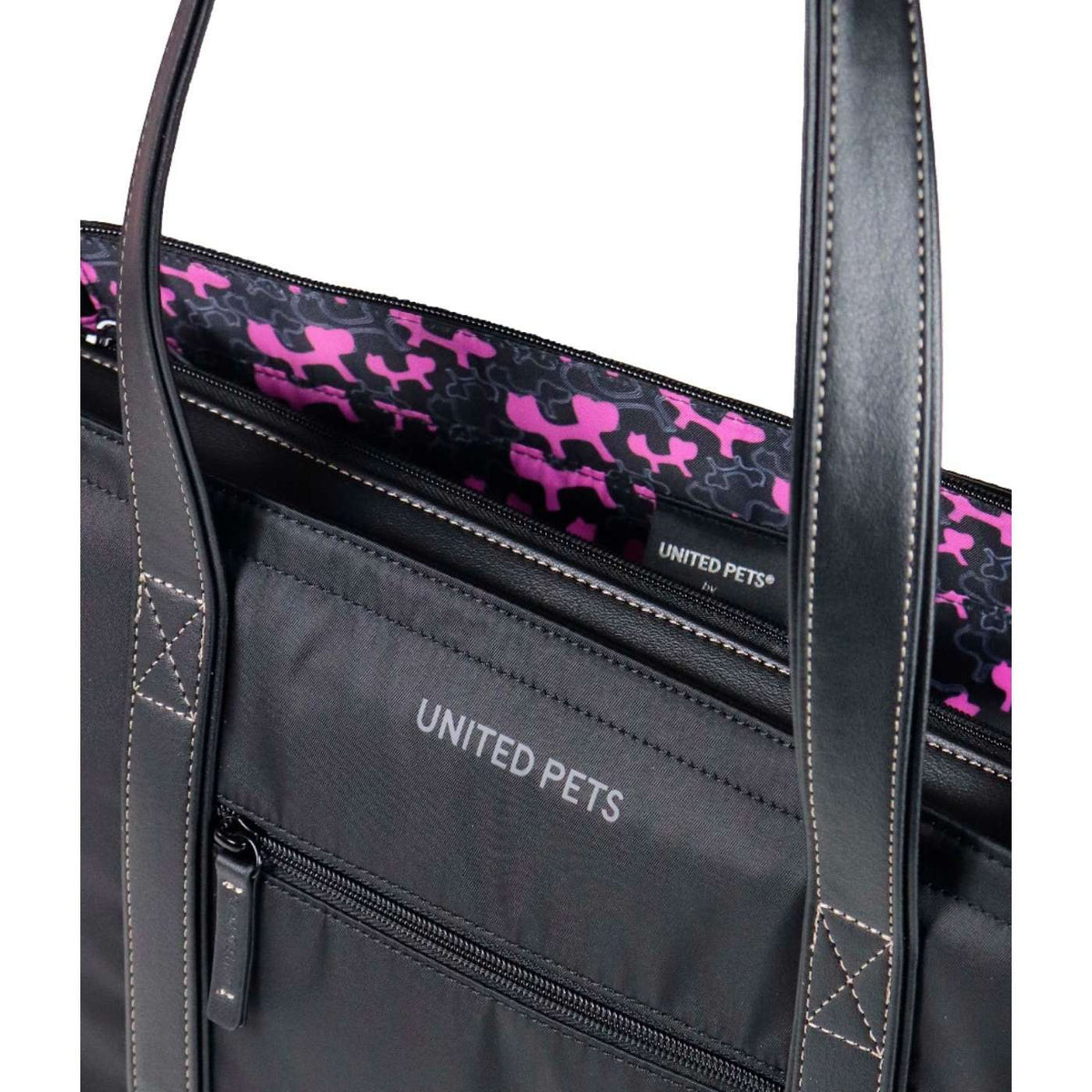 United Pets Borsa Trasportino per Cani UP Bag Nera con Fodera Fuxia