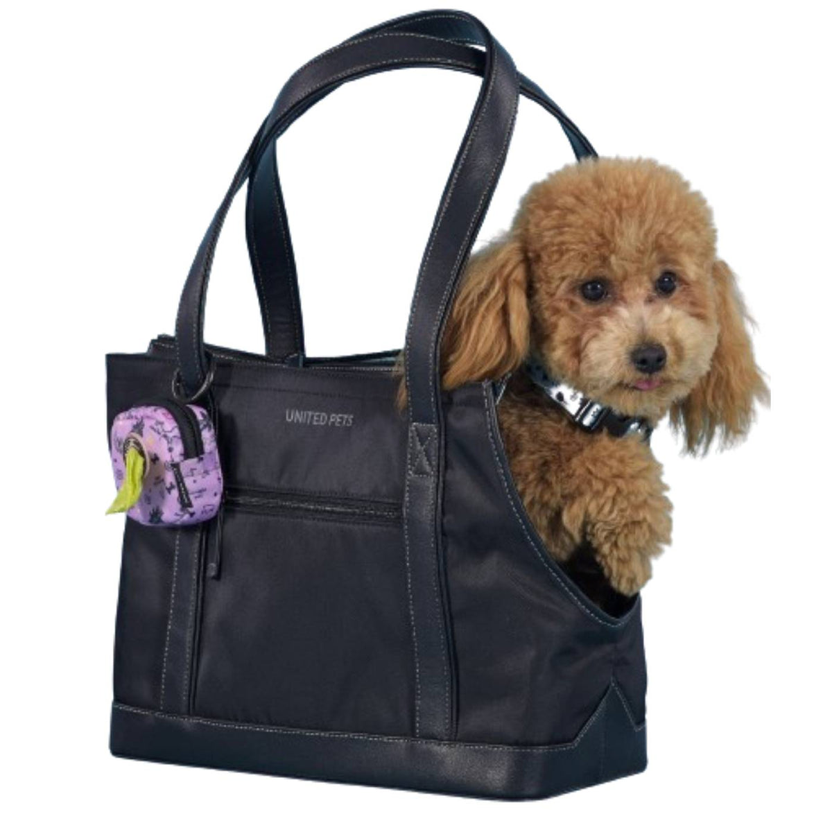 United Pets Borsa Trasportino per Cani UP Bag Nera con Fodera Fuxia