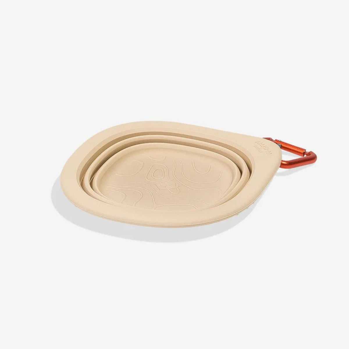 Zee.Dog Ciotola da Viaggio Pieghevole per Cani in Silicone Go Bowl Biscotti 600 ml Beige