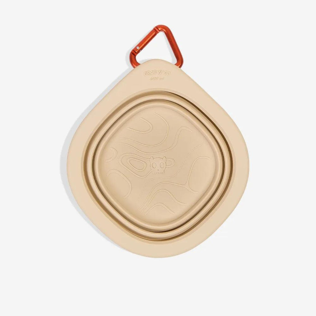 Zee.Dog Ciotola da Viaggio Pieghevole per Cani in Silicone Go Bowl Biscotti 600 ml Beige